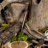 Grand Pappy - Desert Ironwood - Black  Canvas Micarta Bolster - Red and Black Liners - Mosaic Pins
