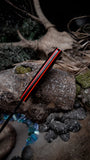 Supernova - black canvas micarta - red glow pinstripes - black liners